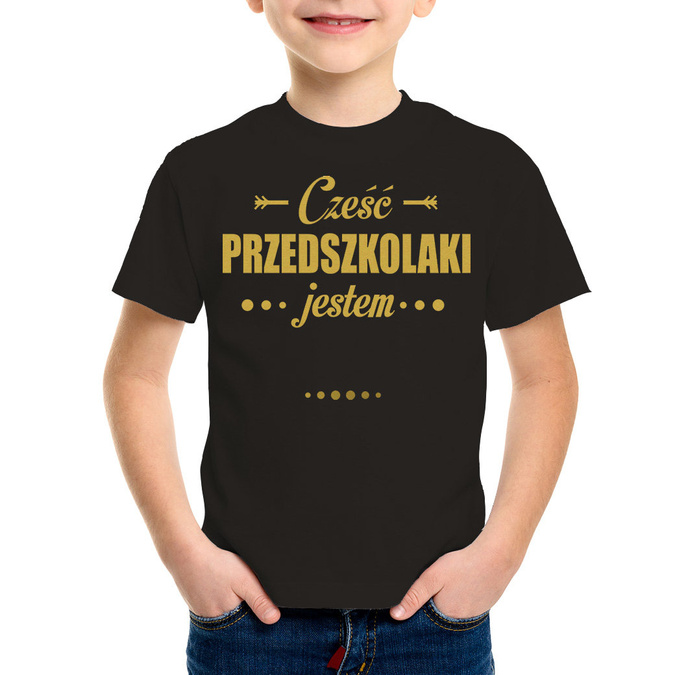 Cześć przedszkolaki jestem (imię) - złoty nadruk