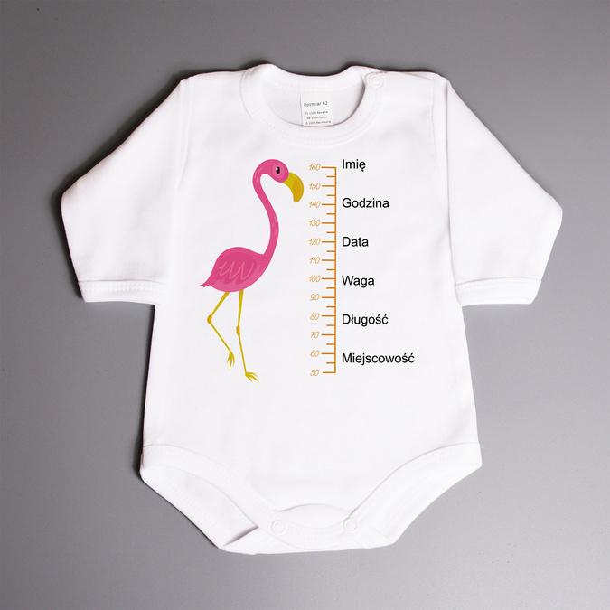 Metryczka - flaming - body niemowlęce
