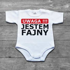Uwaga jestem fajny - body niemowlęce