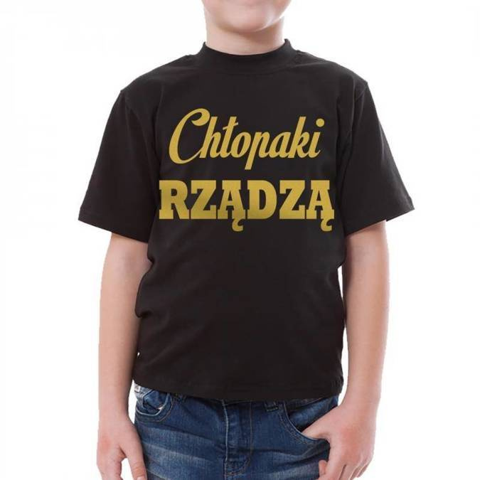 Zestaw koszulek - Chłopaki rządzą - złoty nadruk