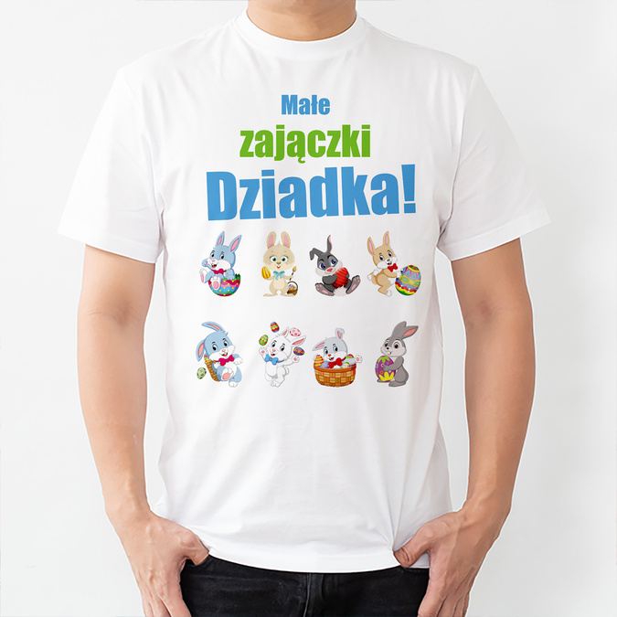 Małe zajączki dziadka - koszulka męska