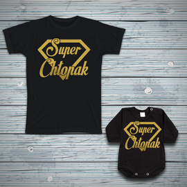 Zestaw - Super chłopak - złoty nadruk