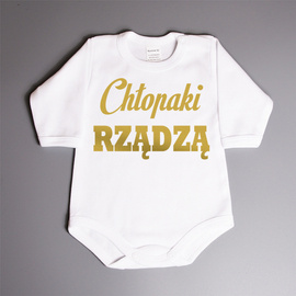 Chłopaki rządzą - body dziecięce - złoty nadruk