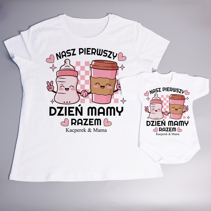Nasz pierwszy dzień mamy razem - mleko i kawa w kubku - zestaw