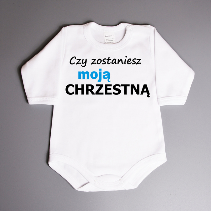 Czy zostaniesz moja chrzestną ciociu (imię)? - body niemowlęce