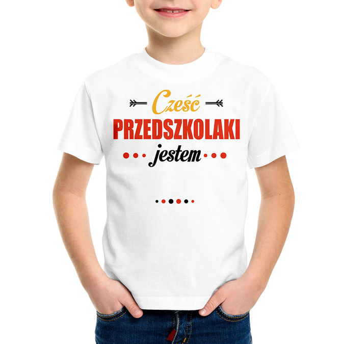 Cześć przedszkolaki jestem (imię) - koszulka dziecięca