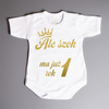 Ale szok (imię) ma już rok - body niemowlęce - złoty nadruk