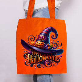 Happy Halloween - Wiedźma Dyniowa v2 - torba bawełniana
