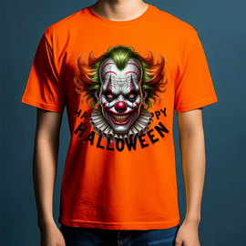 Happy Halloween - straszny klaun - koszulka męska