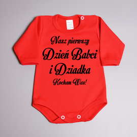 Nasz pierwszy Dzień Babci i Dziadka - czerwone body