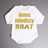 Młodszy brat - body dziecięce - złoty nadruk