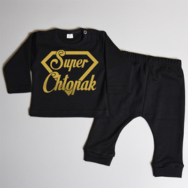 Super chłopak- złoty nadruk - komplet