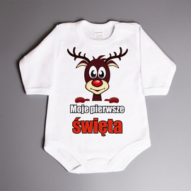 Moje pierwsze święta, renifer - body świąteczne