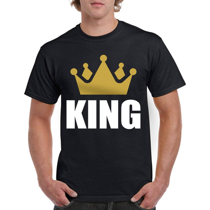 QUEEN & KING -zestaw dla pary - złoty nadruk