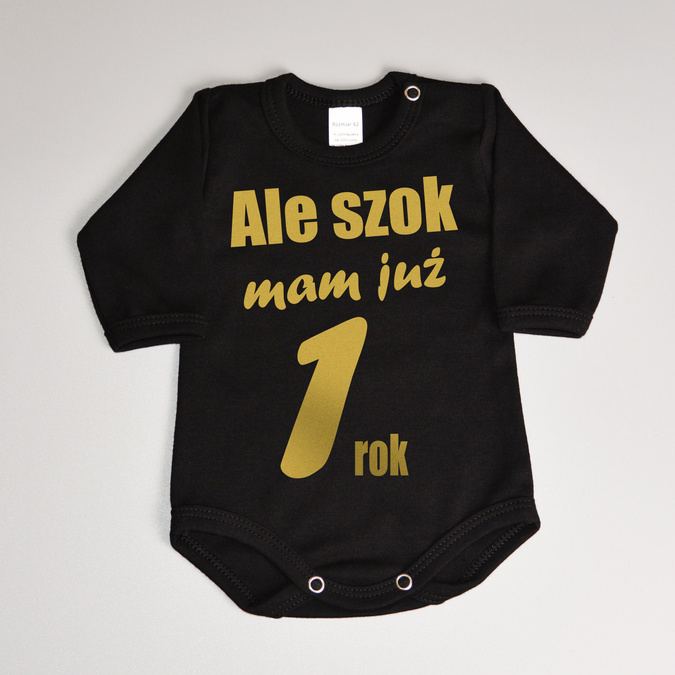 Zestaw dla rodzeństwa Ale szok moja siostra ma rok - złoty nadruk