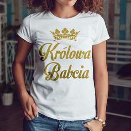 Królowa babcia - koszulka damska - złoty nadruk