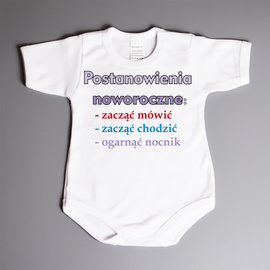 Postanowienia noworoczne - body niemowlęce