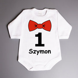 Body na roczek z muchą (imię) - body niemowlęce