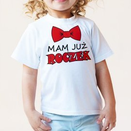 Mam już roczek - koszulka dziecięca z muchą