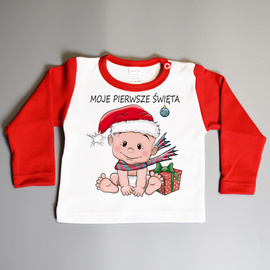 Moje pierwsze święta, niemowlę - koszulka świąteczna