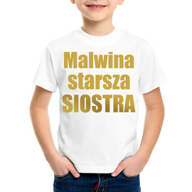 Starsza siostra - koszulka dziecięca - złoty nadruk
