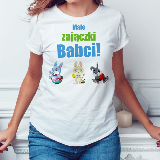 Małe zajączki babci - koszulka damska