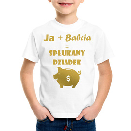 Ja + Babcia = spłukany dziadek - złoty nadruk - koszulka dziecięca