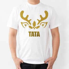 Tata renifer - złoty nadruk - koszulka męska