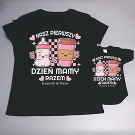 Nasz pierwszy dzień mamy razem - mleko i kawa w kubku - zestaw