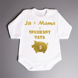 Ja + Mama = spłukany tata - złoty nadruk - body dziecięce