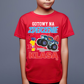 Gotowy na zderzenie z pierwszą klasą - koszulka dziecięca