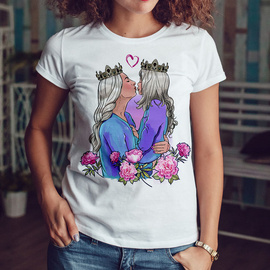 Mama i córka - księżniczki - koszulka damska