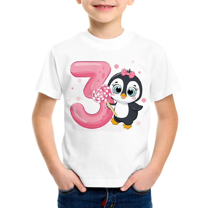 Koszulka na trzecie urodziny pingwinek