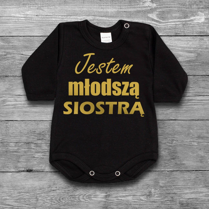 Zestaw Jestem starszym bratem, jestem młodszą siostrą - złoty nadruk