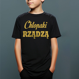Chłopaki rządzą - koszulka dziecięca - złoty nadruk