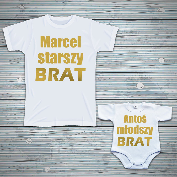 Zestaw Starszy i młodszy brat - złoty nadruk