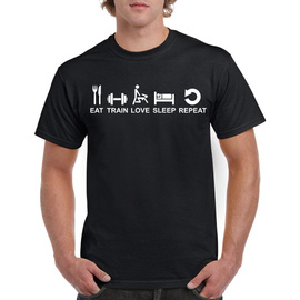 Eat, train, love, sleep, repeat - koszulka męska