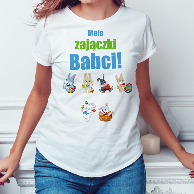 Małe zajączki babci - koszulka damska