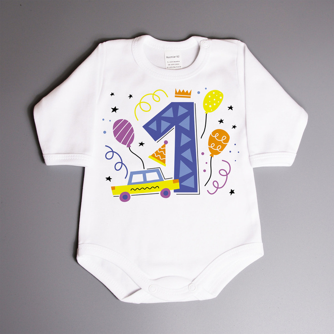 Body na roczek (imię) auto - body niemowlęce