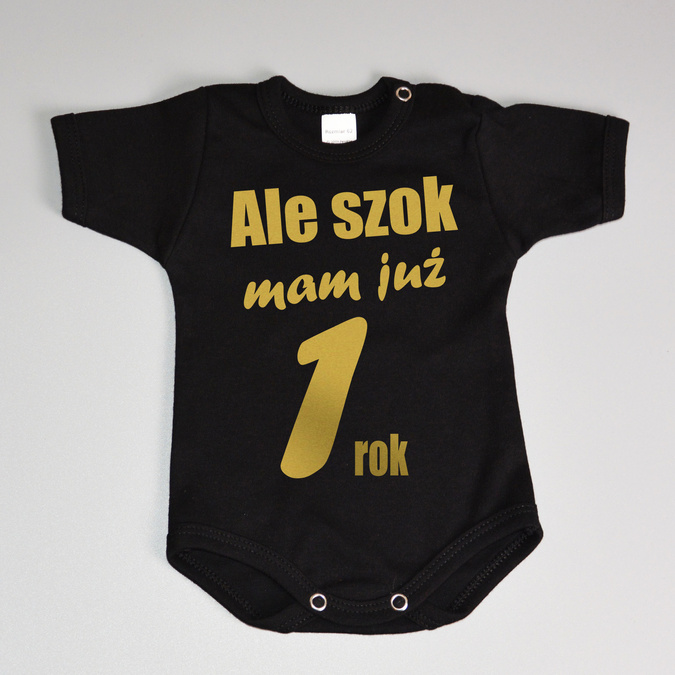 Zestaw dla rodzeństwa Ale szok mój brat ma rok - złoty nadruk