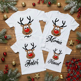 Zestaw świąteczny koszulek renifery