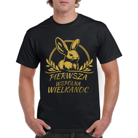Pierwsza wspólna Wielkanoc - koszulka męska - złoty nadruk