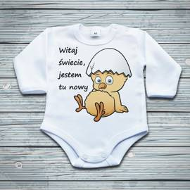 Witaj świecie, jestem tu nowy - body niemowlęce