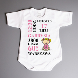 Metryczka - dziewczynka - body niemowlęce