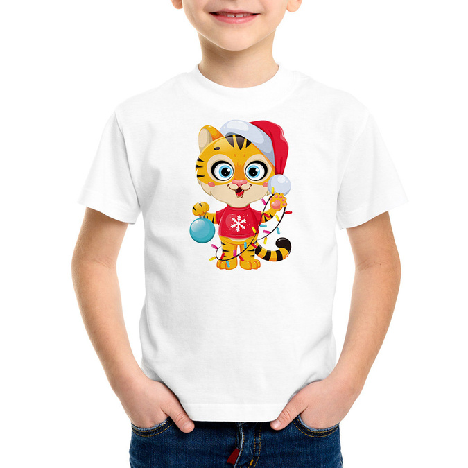 Kot Mikołaj - koszulka świąteczna