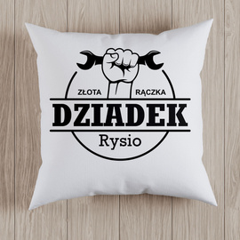 Dziadek złota rączka - poduszka