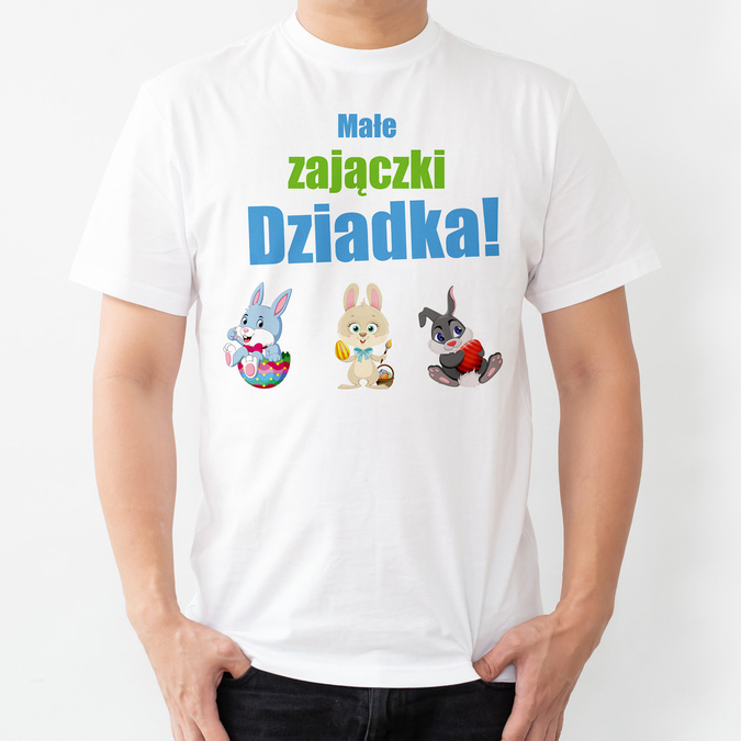 Małe zajączki dziadka - koszulka męska