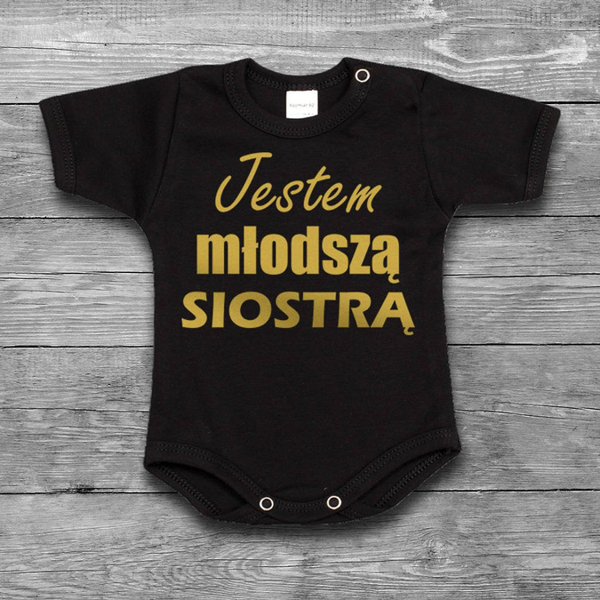 Zestaw Jestem młodszą i jestem starszą siostrą - złoty nadruk