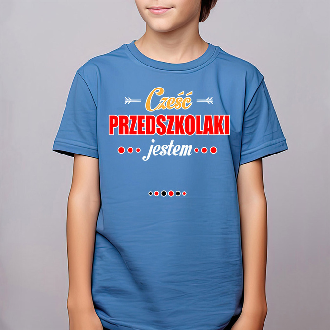 Cześć przedszkolaki jestem (imię) - koszulka dziecięca