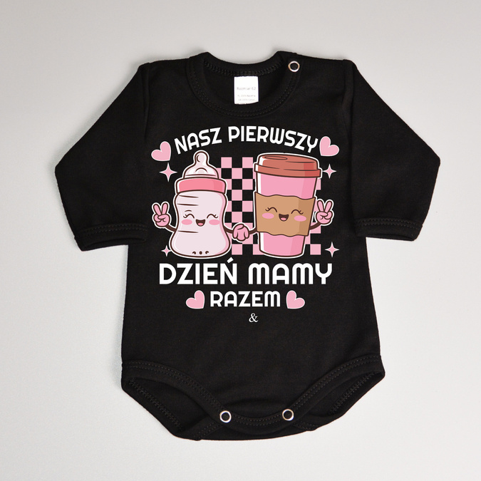 Nasz pierwszy dzień mamy razem - mleko i kawa w kubku - bodziak